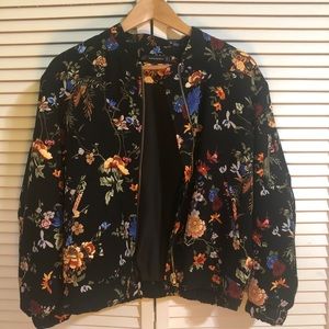 Zara floral bomber jacket